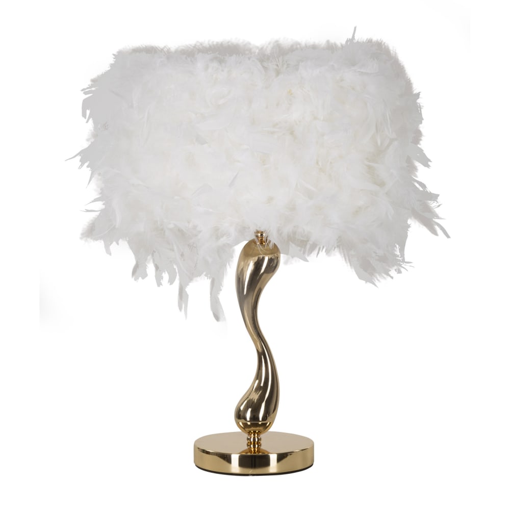 Lampe de table avec plumes blanches cm Ø 25x47