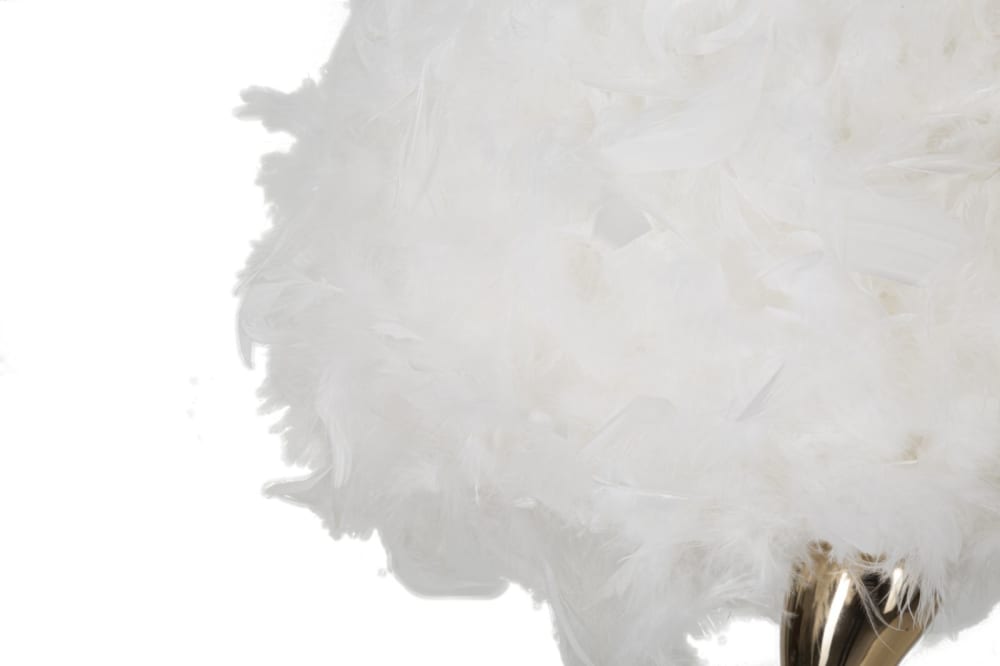 Lampe de table avec plumes blanches cm ø 25x47 — vue 3
