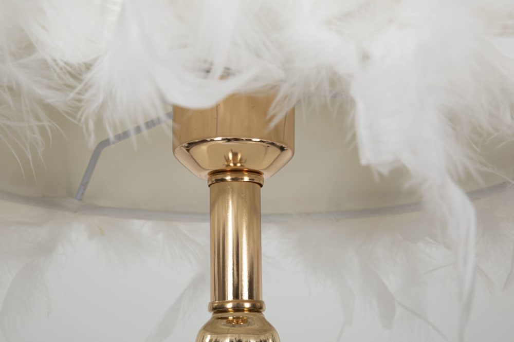 Lampe de table avec plumes blanches cm ø 25x54 — vue 3