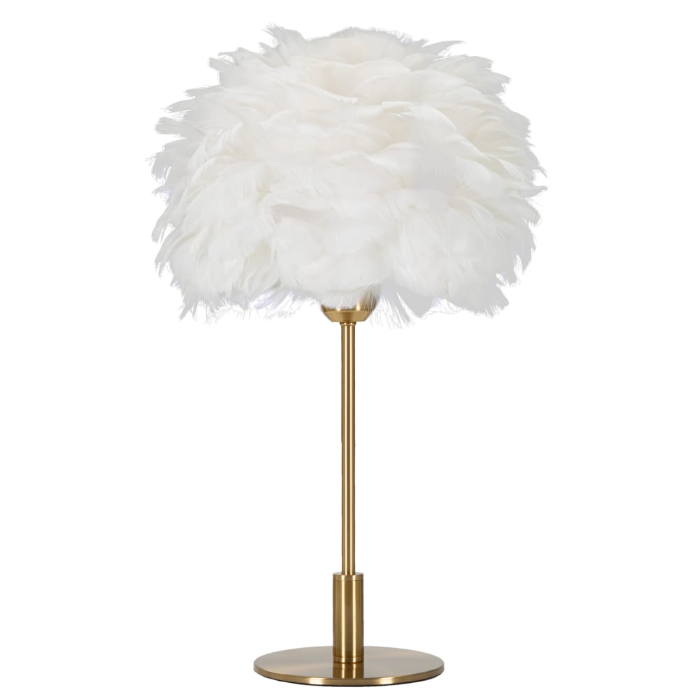 Lampe de table avec plumes blanches, Ø 30x50 cm