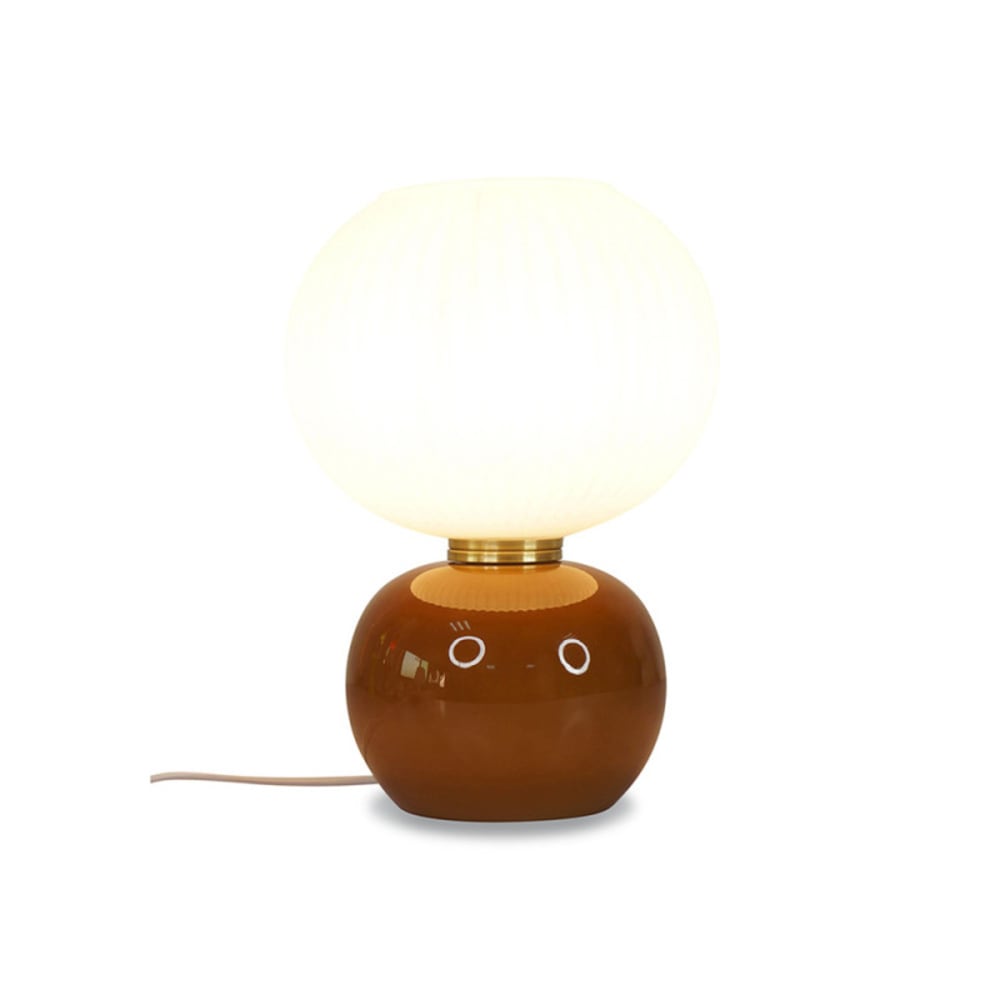 Lampe de chevet marron et blanche
