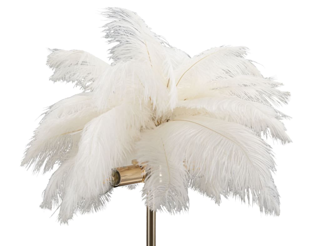 Lampe de table en plumes blanches, ø 40x55 cm — vue 3