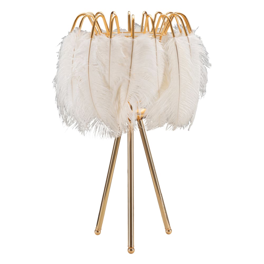 Lampe de table à plumes