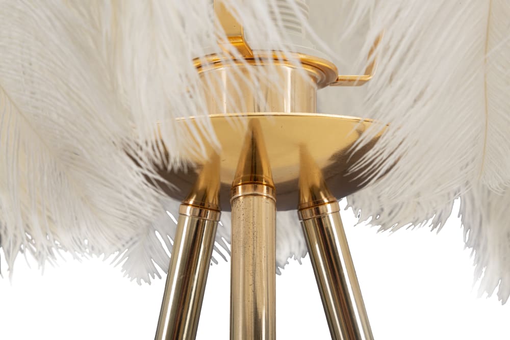 Lampe de table à plumes blanches, ø 40x60 cm — vue 4