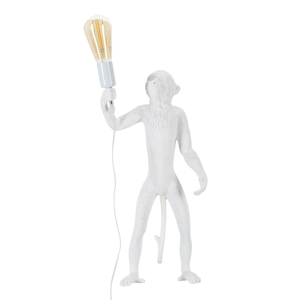 Lampe de table en résine blanche, Ø 26 x 34 x 55 cm