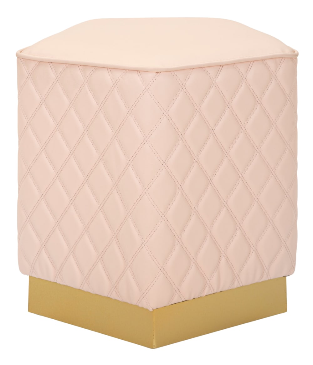 Fünfeckiger Pouf aus Kunstleder, 35 x 35 x 38 cm - Maisons Du