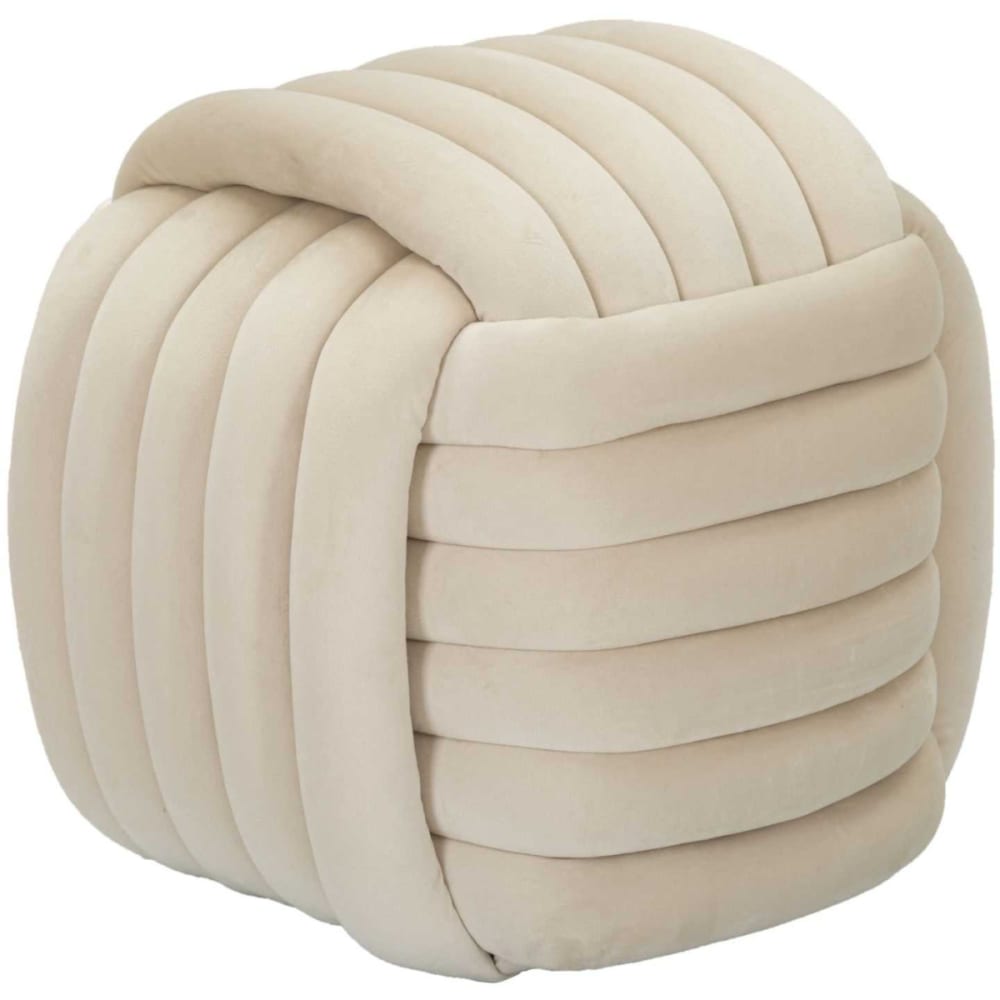 Pouf en tissu  45 x 45 x 45 cm crème