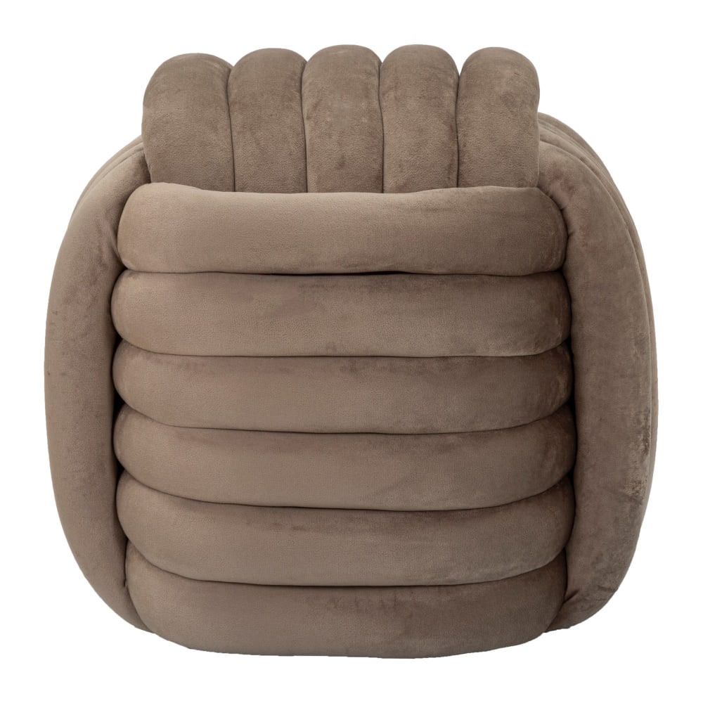 pouf tissé en velours - gris