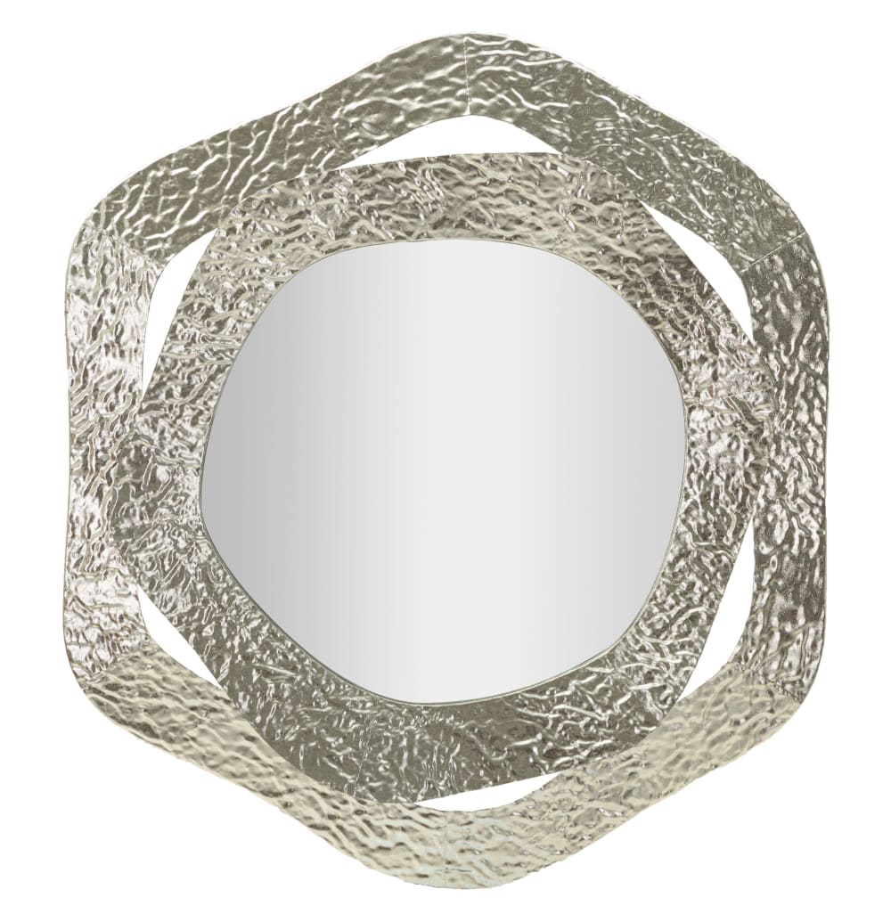 Silberner Metall-Wandspiegel 66x6x75 cm. - Maisons Du Monde