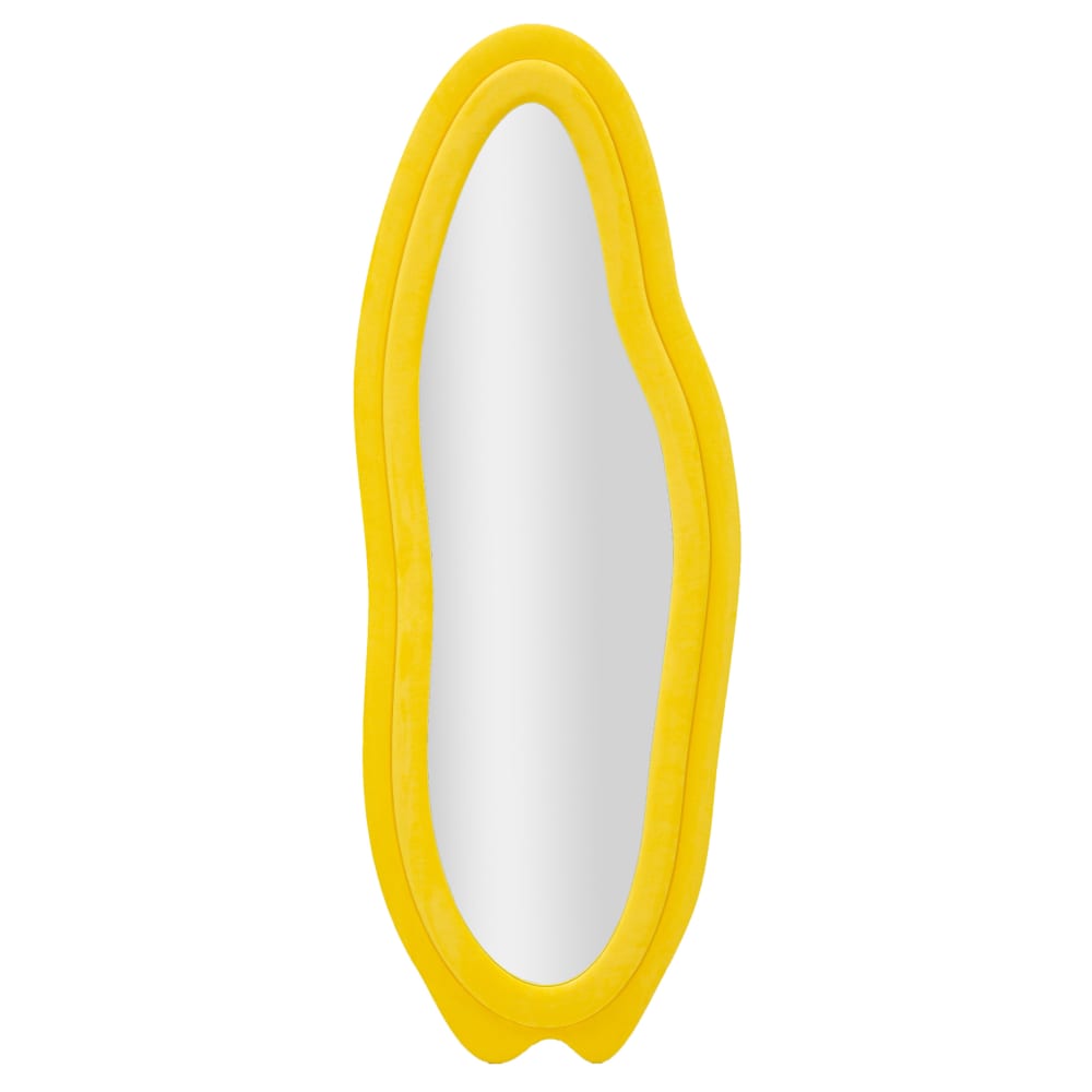 Miroir mural en velours jaune cm 60x4x160.