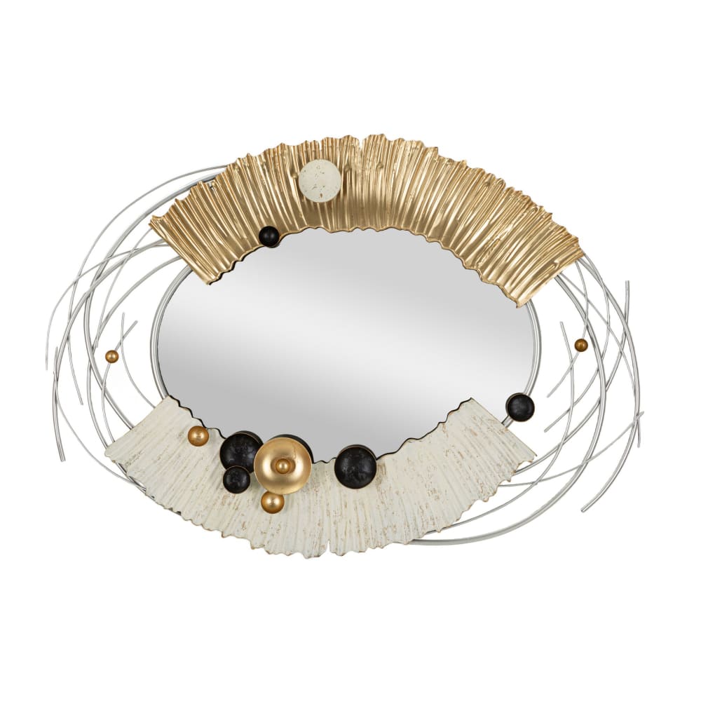 Miroir mural en métal doré 114x7x81. cm