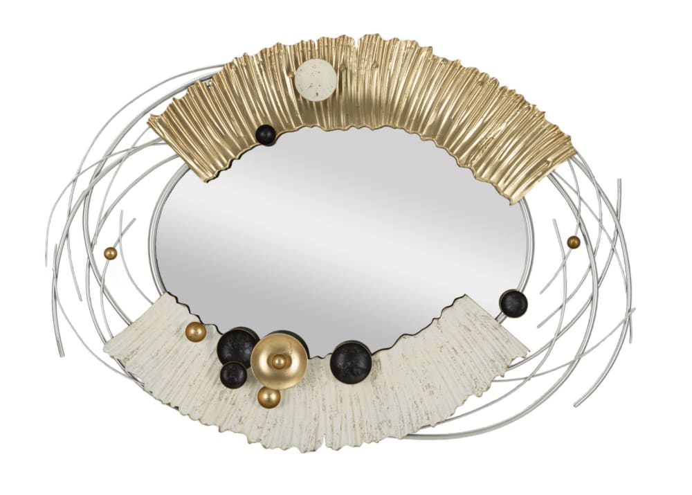 Goldener Metall-Wandspiegel 114x7x81 cm. - Maisons Du Monde