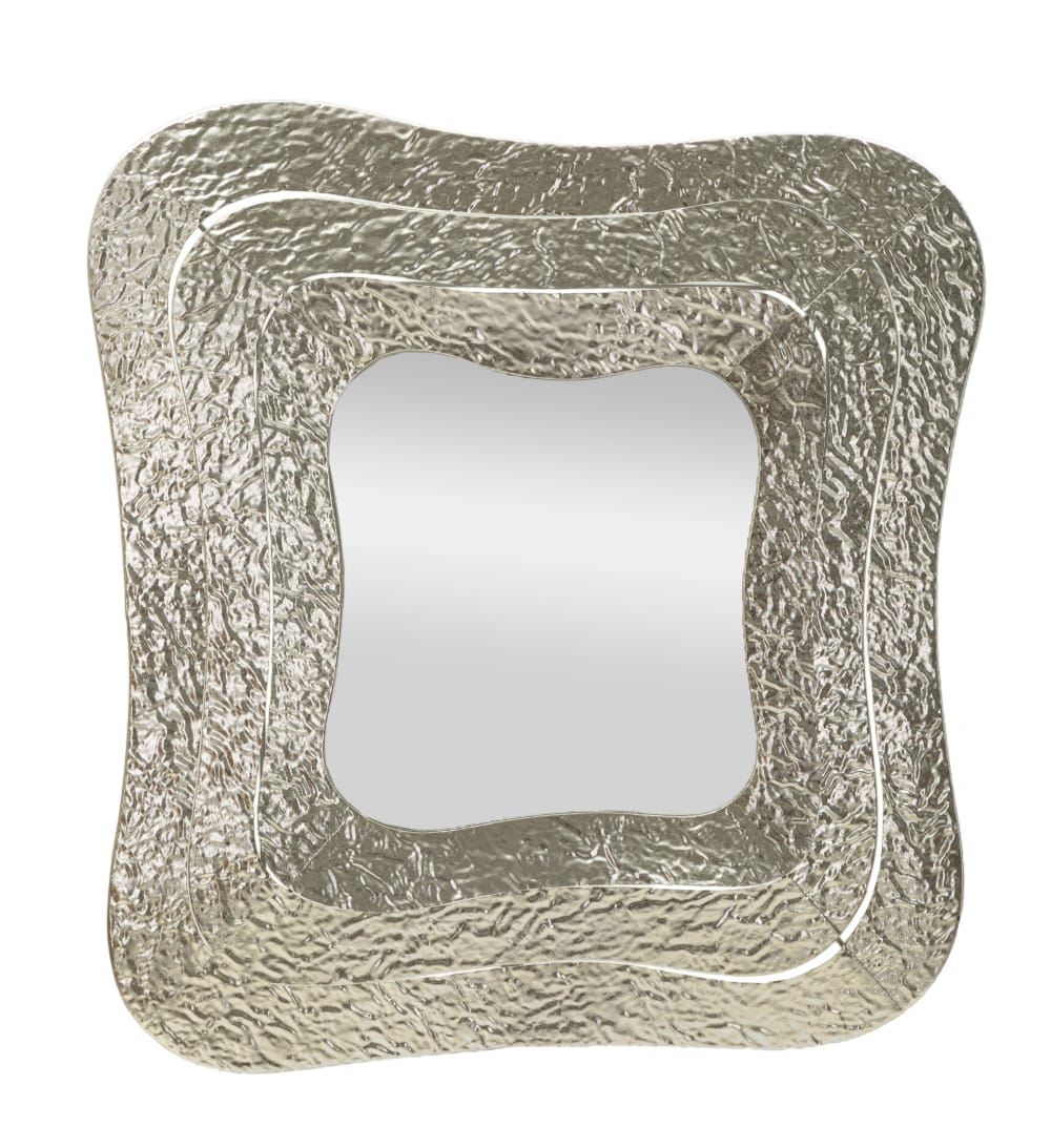 Silberner Metall-Wandspiegel 74x7x79 cm. - Maisons Du Monde