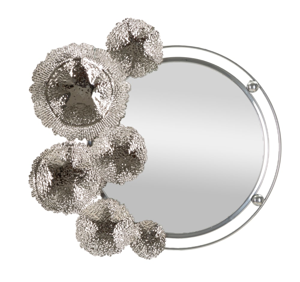 Silberner Metall-Wandspiegel 85x7x80,6 cm. - Maisons Du Monde
