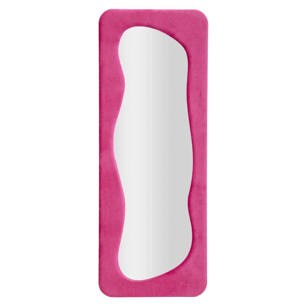 Miroir mural en velours fuchsia cm 60x4x160