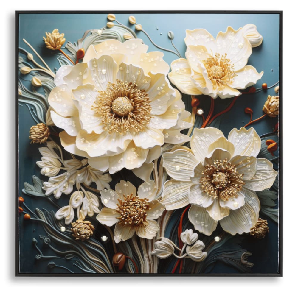 Peinture sur toile laquée avec cadre 82x4x82 cm
