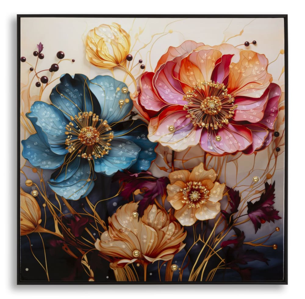 Peinture sur toile laquée avec cadre 82x4x82 cm