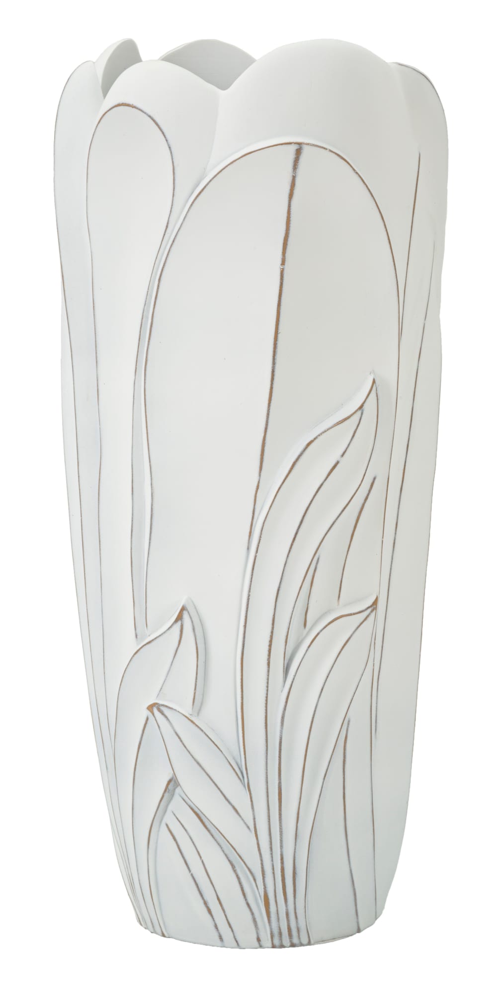 Weiße Harzvase Ø 30,5x69 cm. - Maisons Du Monde