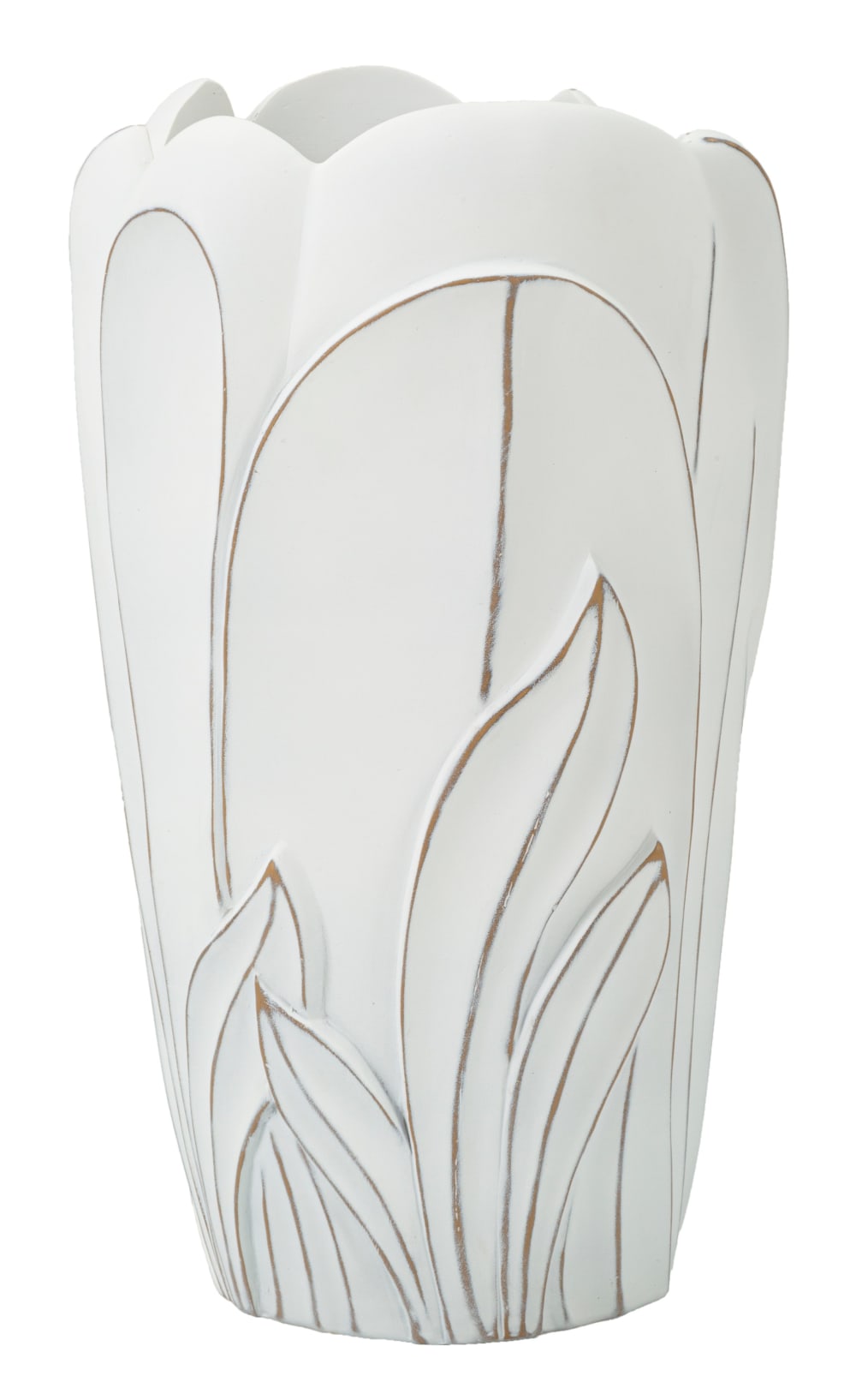 Vase en résine blanche ø 29x48 cm. Cm