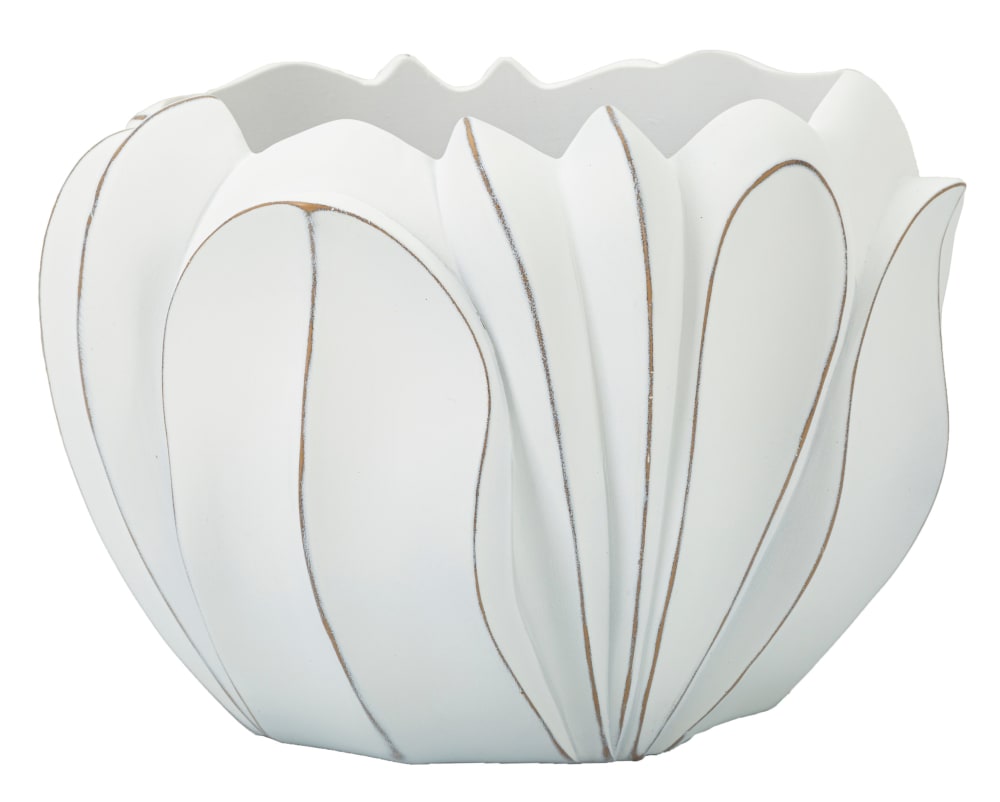 Cache-pot en résine blanche ø 34,5x23,5 cm