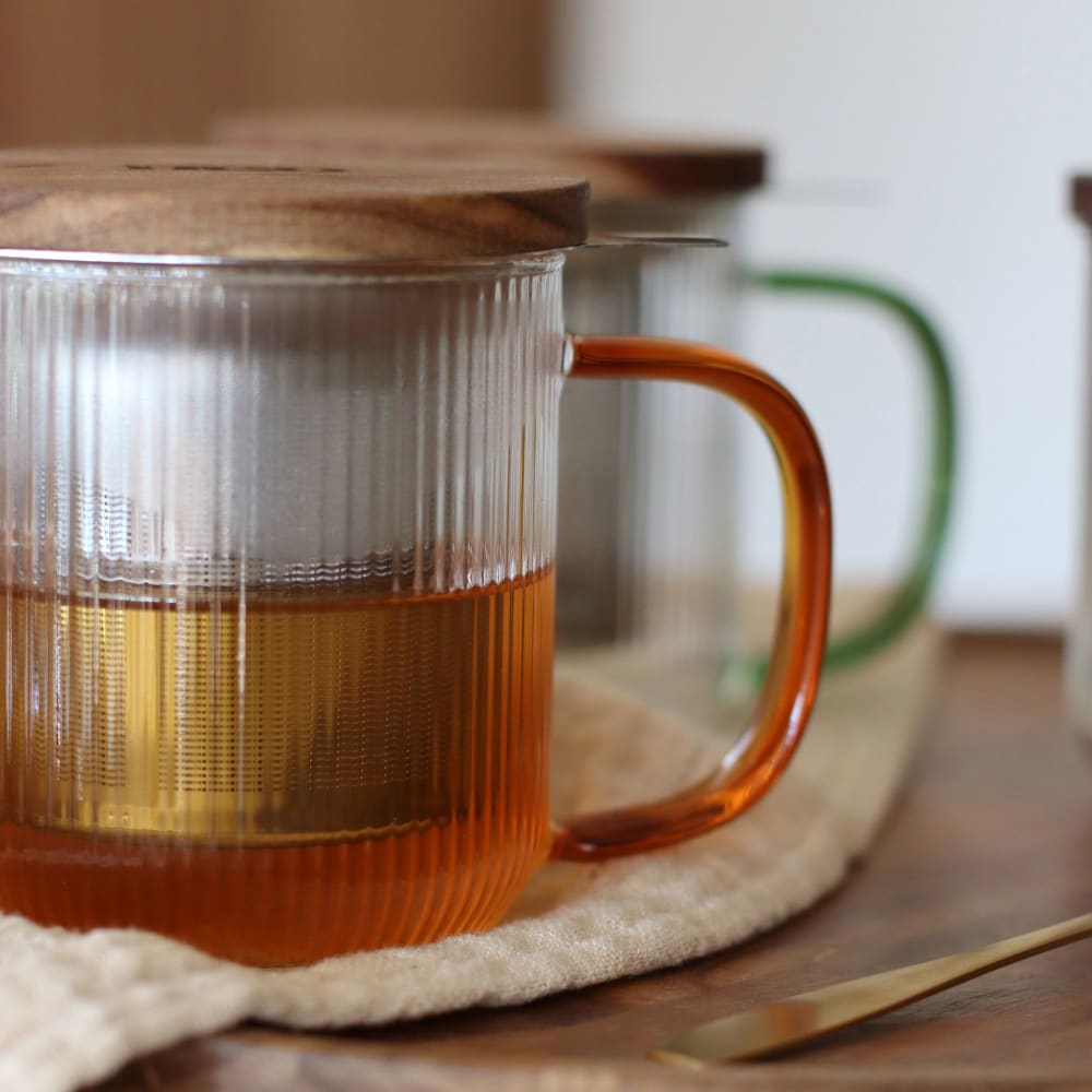 Tisanière en verre et anse ambre 300ml - Maisons du Monde