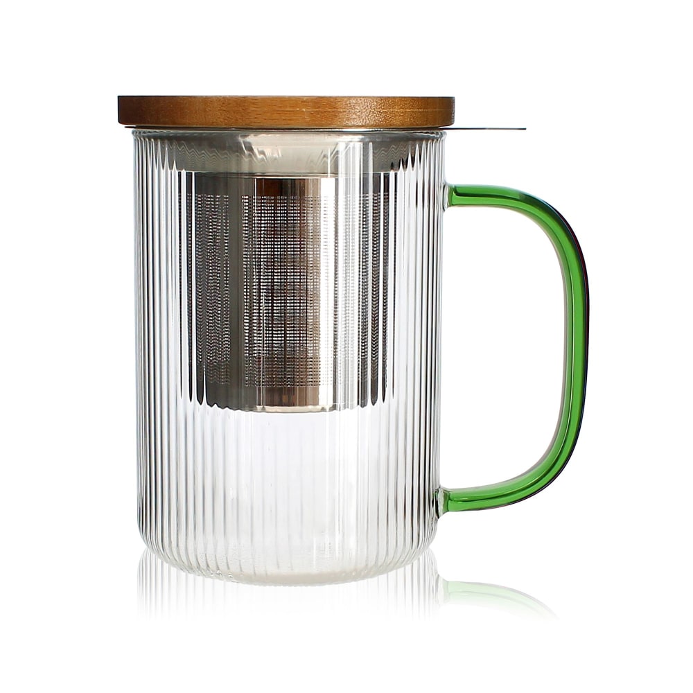 Tisanière en verre et anse jade 475ml