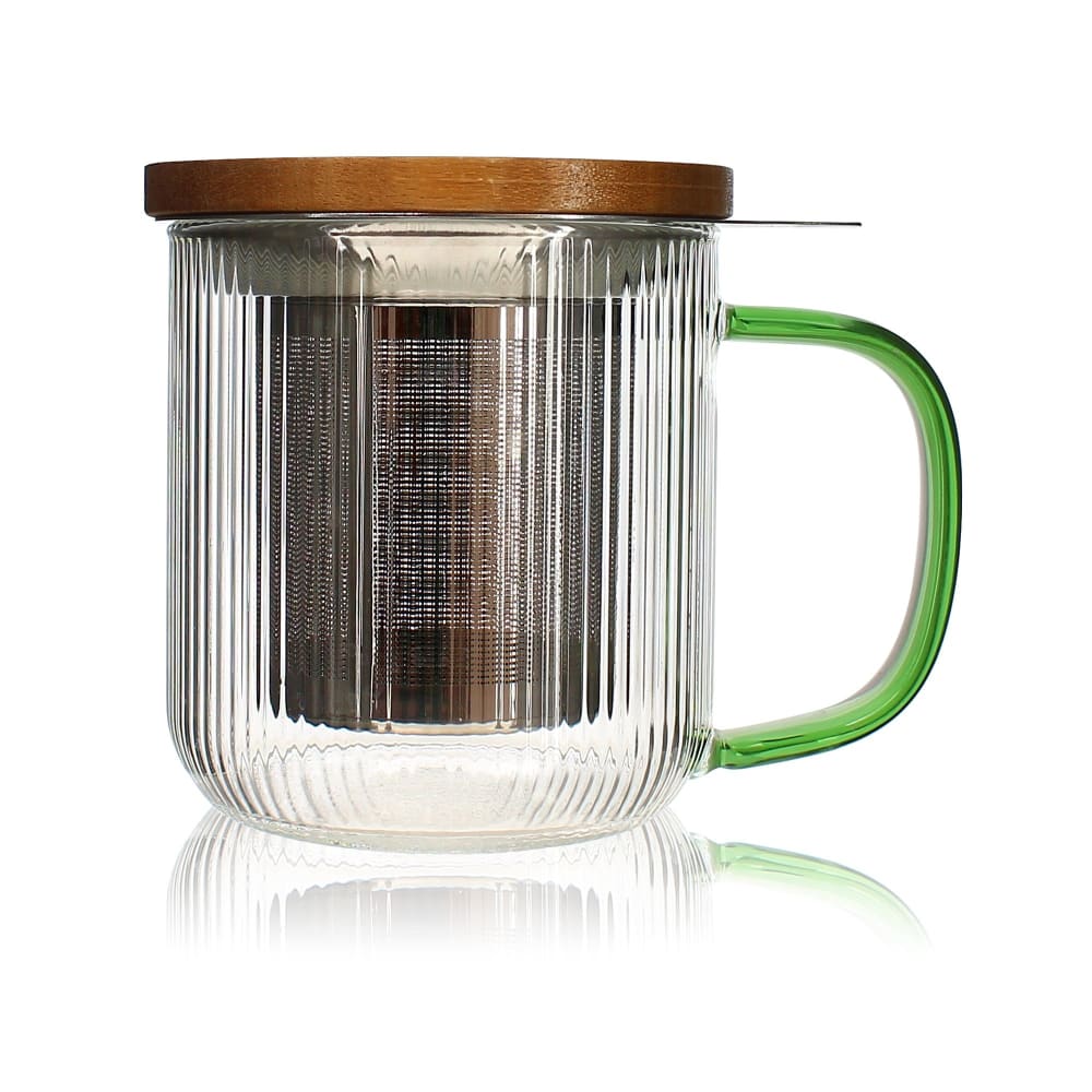 Tisanière en verre et anse jade 300ml