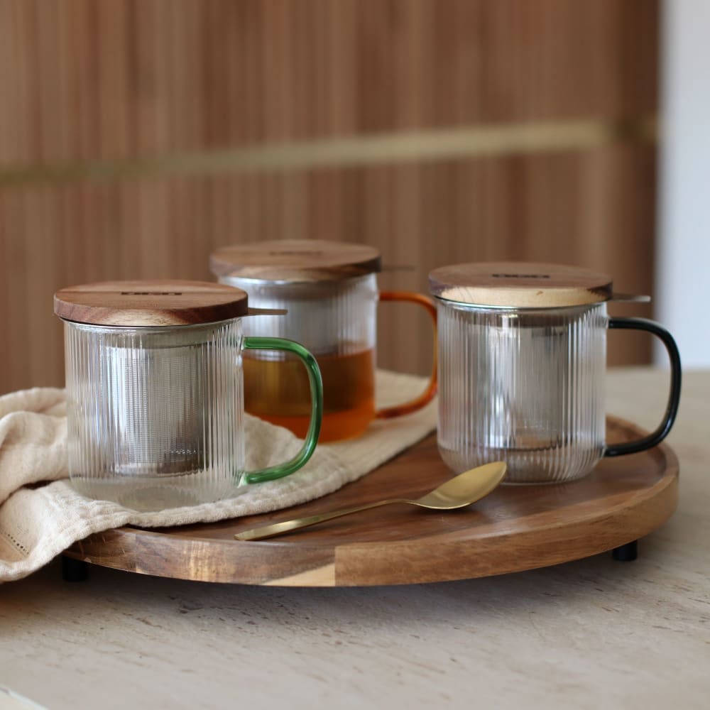 Tisanière en verre et anse jade 300ml - Maisons du Monde