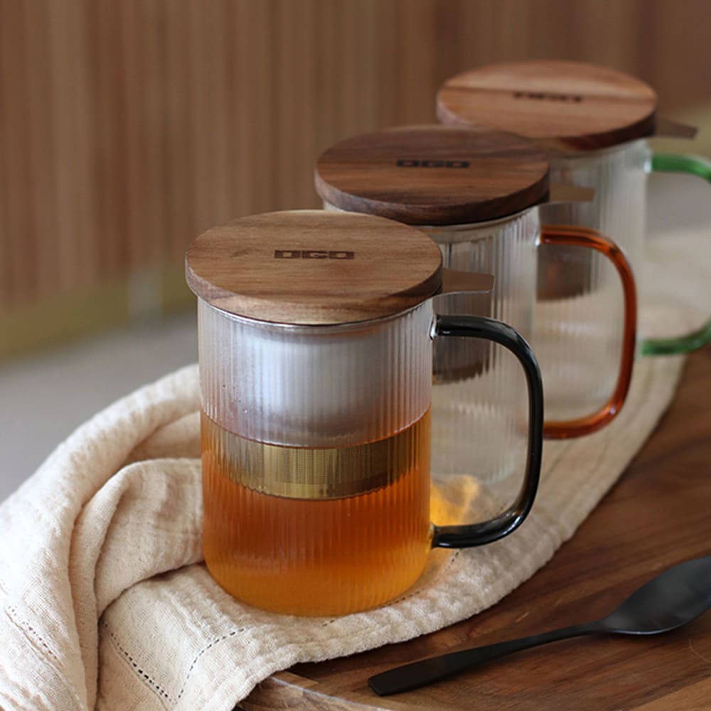 Tisanière en verre et anse ambre 475ml - Maisons du Monde
