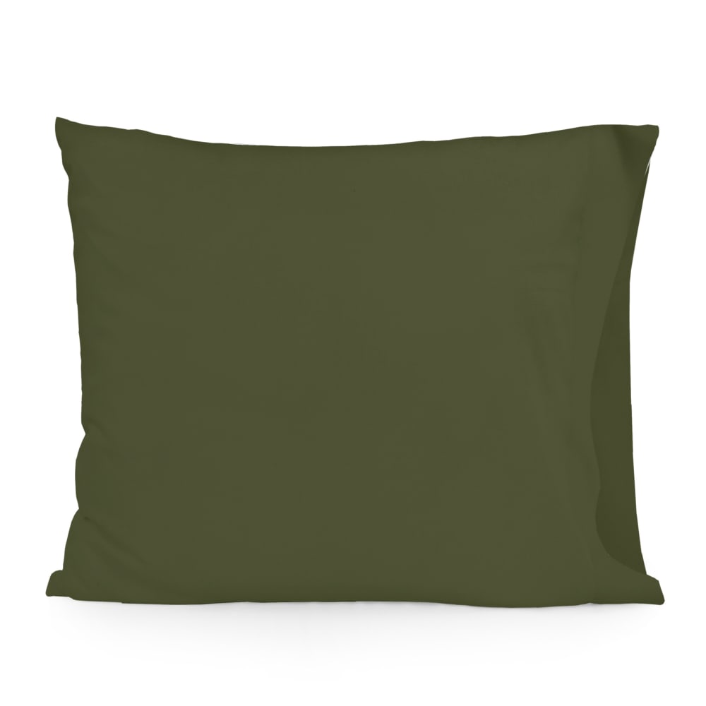 Taie d'oreiller 100% Coton Olive verte 60x70 cm