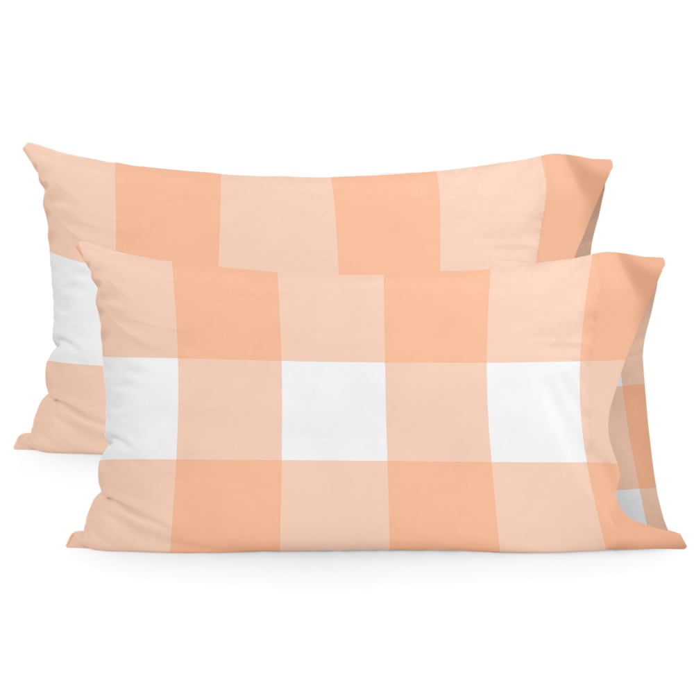 Taie d'oreiller 100% Coton Pêche 50x75 cm (x2)
