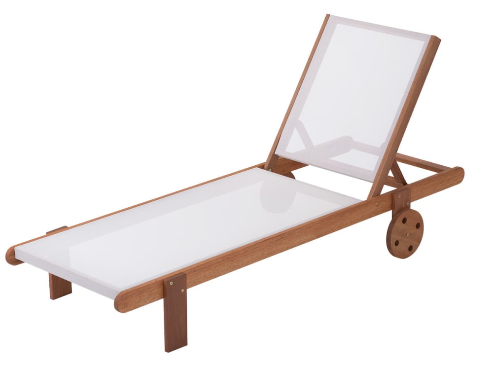 Lot de 2 bains de soleil en bois ecru l193 - Maisons du Monde