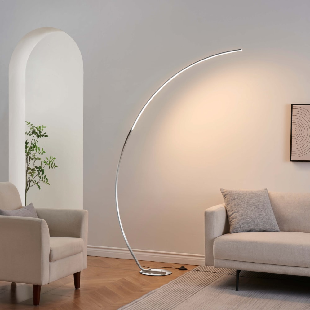 Lampadaire en aluminium, fer et pvc argenté / chromé 184 cm — vue 3