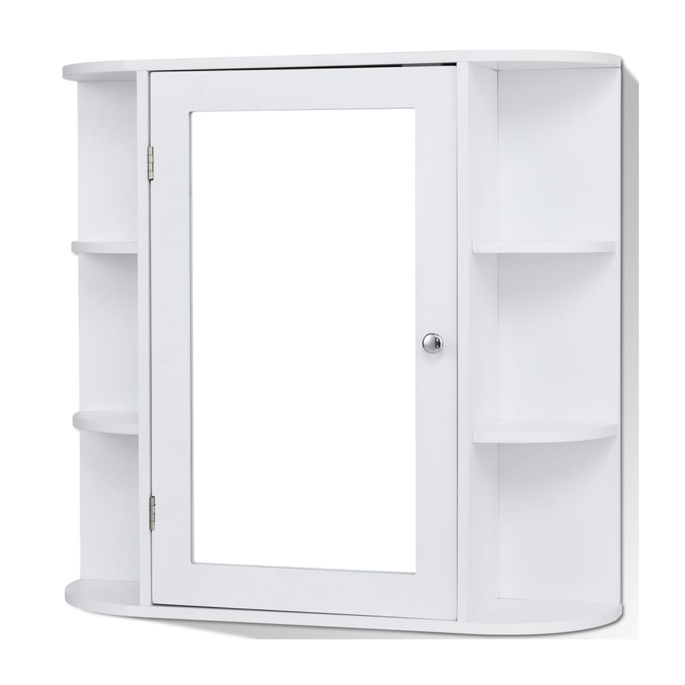 Armoire blance murale pour salle de bain avec miroir 65 x 17 x 63 cm