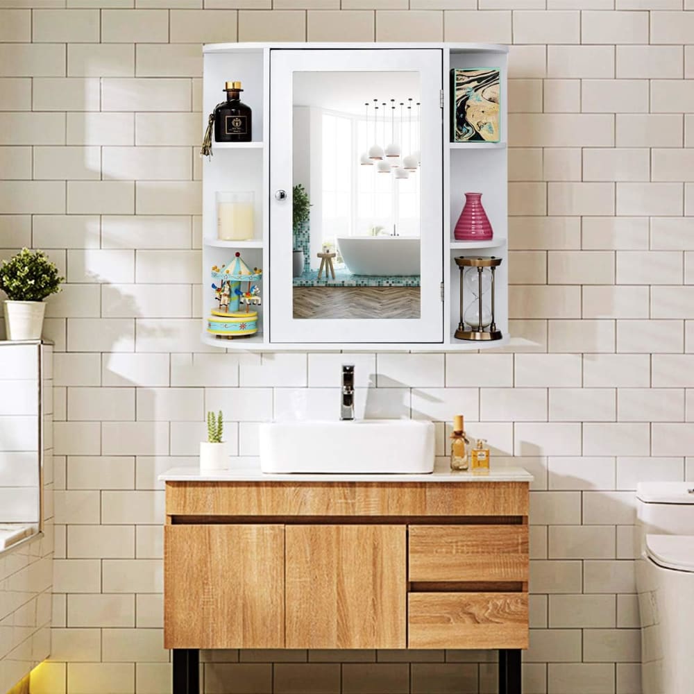 Armoire blance murale pour salle de bain avec miroir 65 x 17 x 63 cm - Maisons du Monde