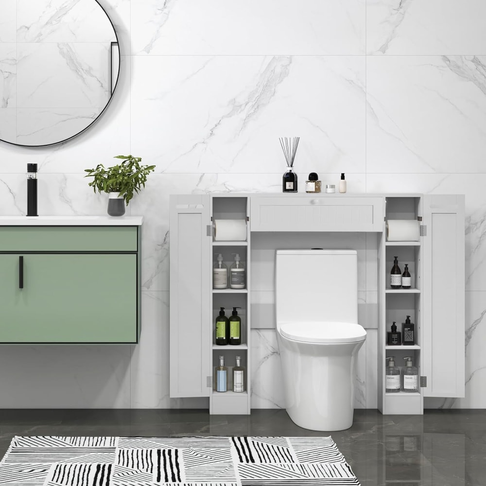 Etagère Dessus Toilette blanche 87 x 18 x 98 cm