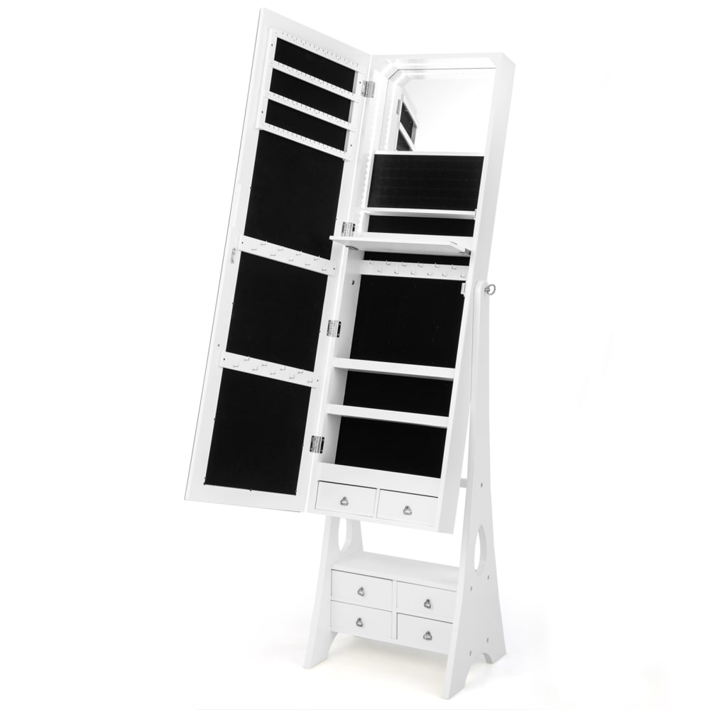 Armoire à bijoux blanche avec LED