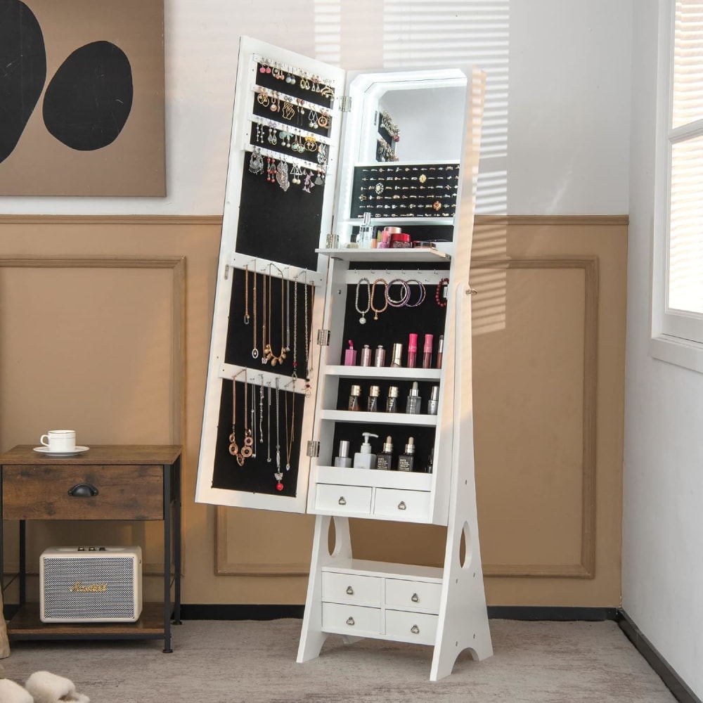 Armoire à bijoux blanche avec LED - Maisons du Monde