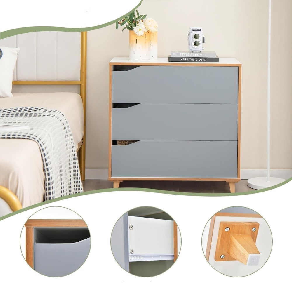 Commode grise à 3 tiroirs - Maisons du Monde