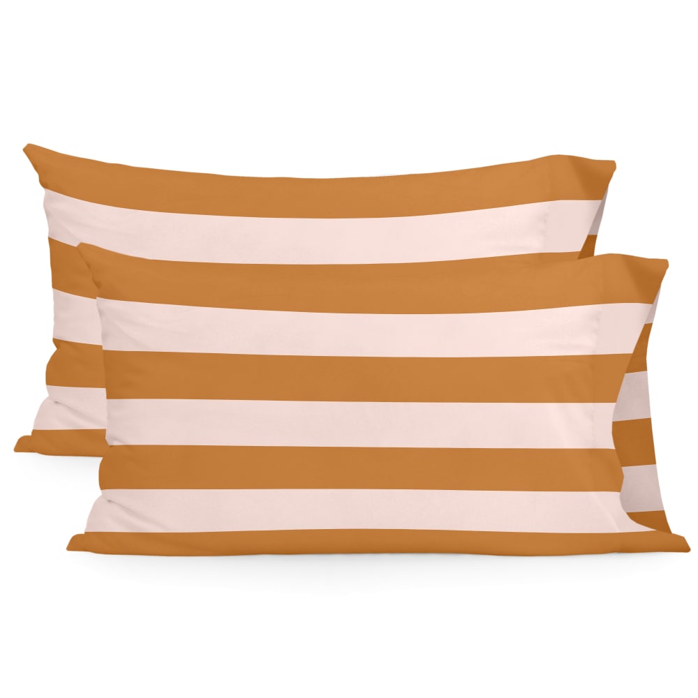 Taie d'oreiller 100% Coton Orange 50x75 cm (x2)