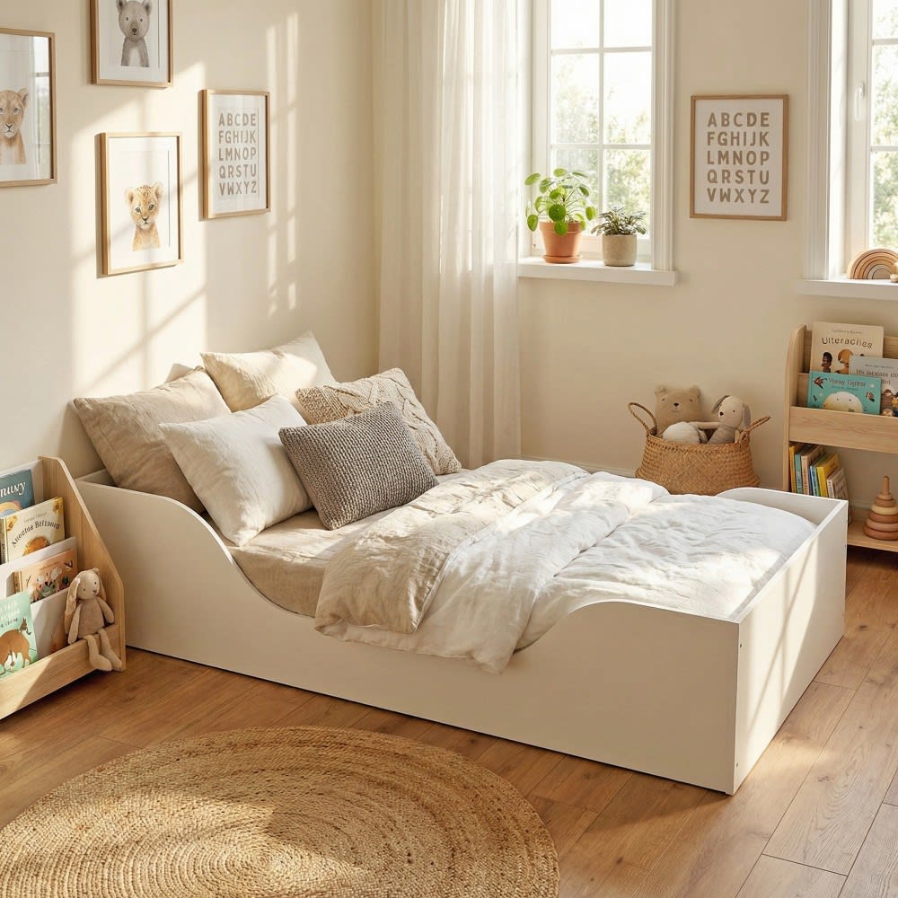 Lit avec sommier et matelas, blanc, 90x190cm - Maisons du Monde