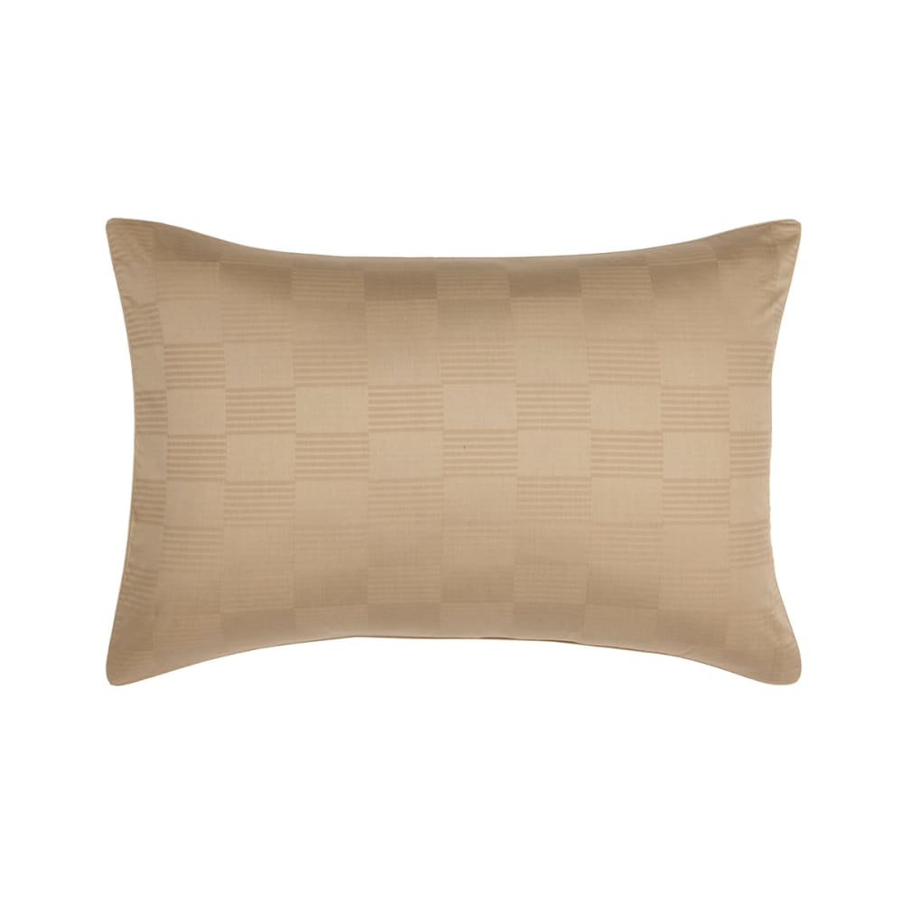 Taie d'oreiller en satin de coton beige 50 x 75 cm
