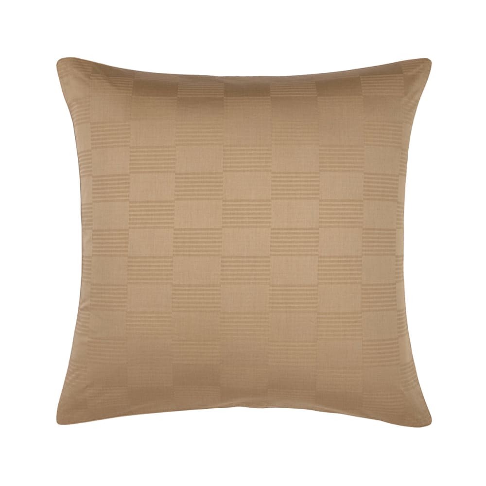 Taie d'oreiller en satin de coton beige 65 x 65 cm