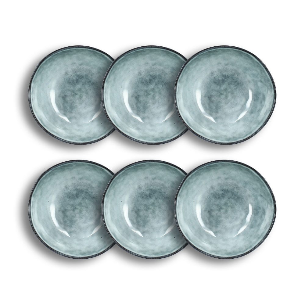 Lot de 6 bols bleus en grès 500ml