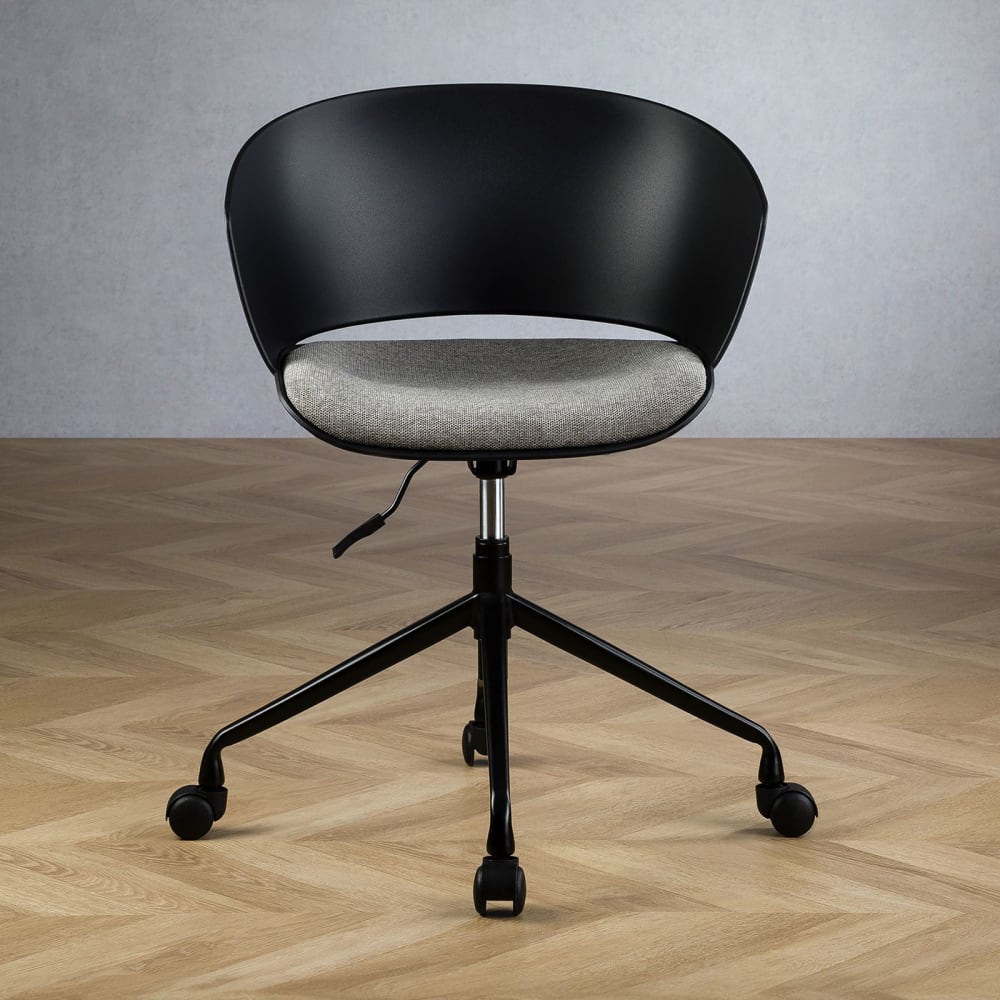Drehstuhl höhenverstellbar, schwarz/grau - Maisons Du Monde