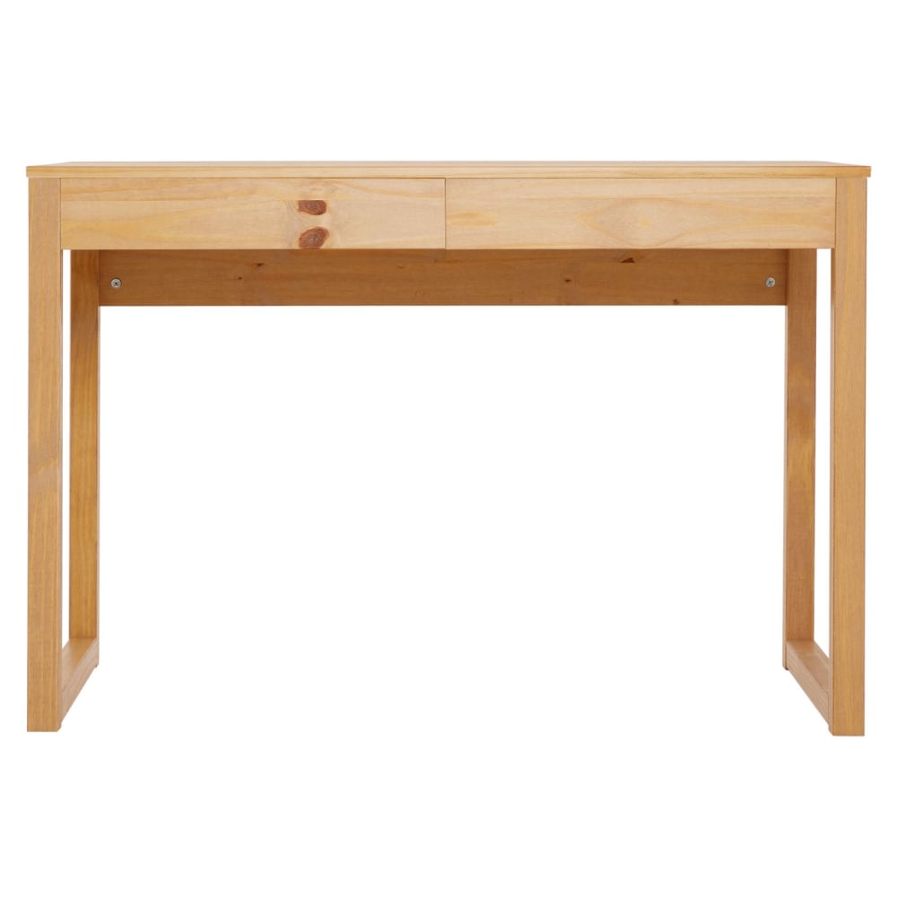 Bureau 2 tiroirs en bois - brun