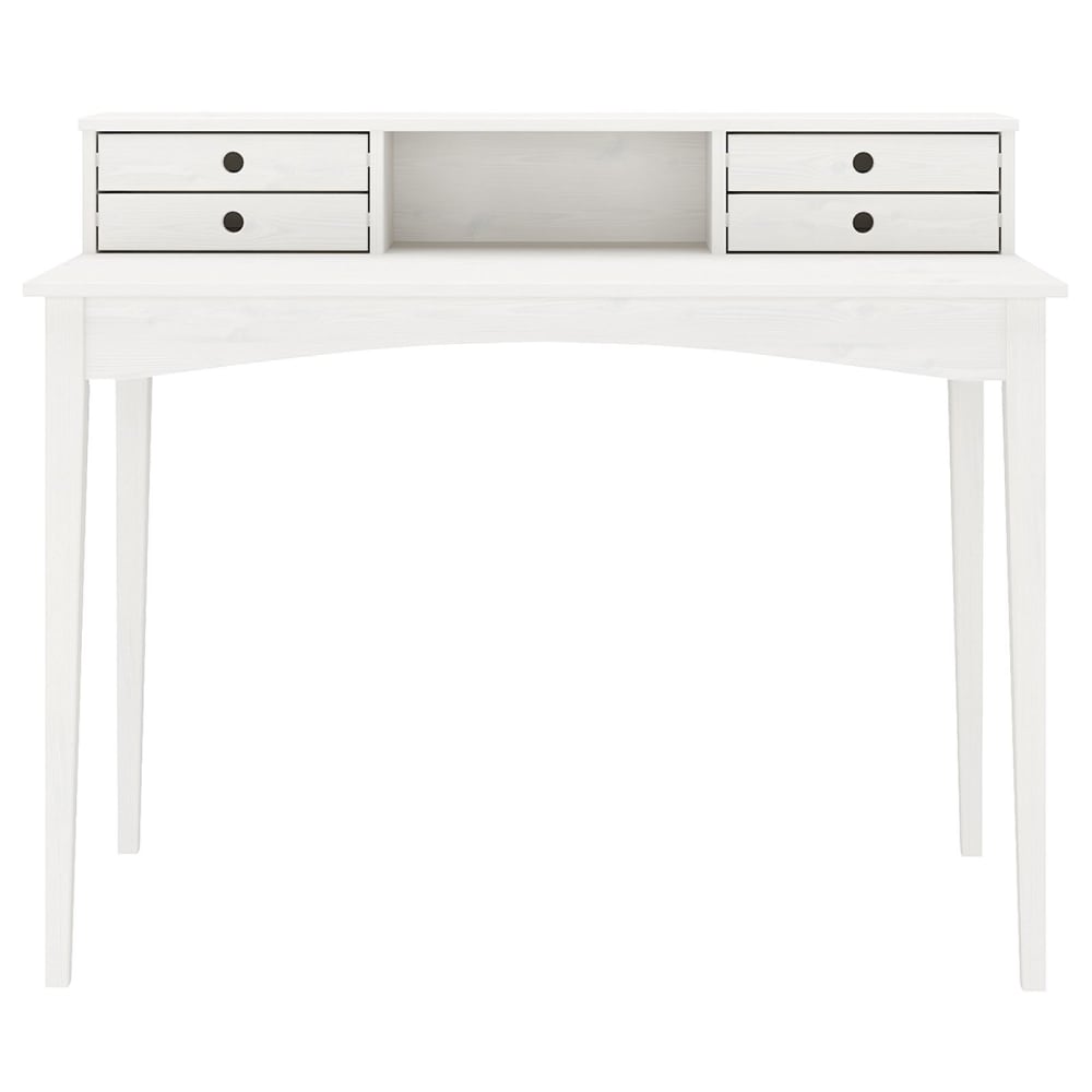 IDIMEX Schreibtisch mit 4 Schubladen aus Massivholz, weiß style modern - -