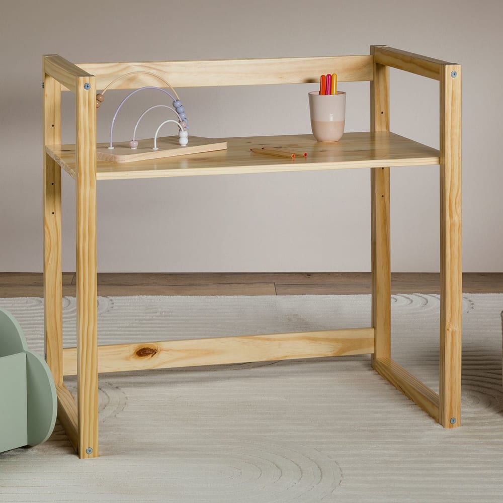 Bureau enfant réglable en hauteur en bois massif, coloris naturel - Maisons du Monde
