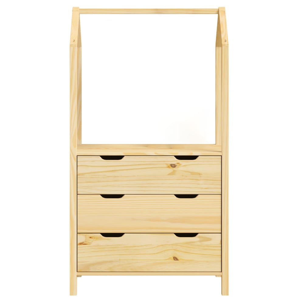 Commode enfant Montessori 3 tiroirs en bois, coloris naturel