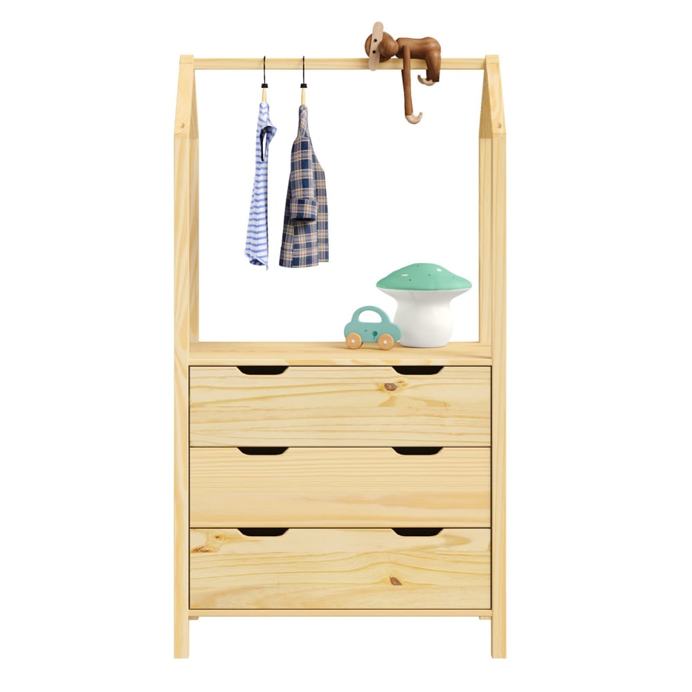 Kommode mit 3 Schubladen, natur - Maisons Du Monde